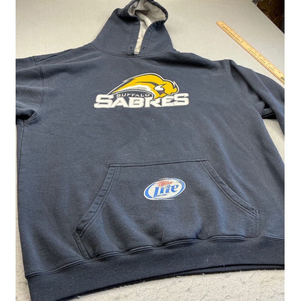 Sport-Tek Buffalo Sabres Hoodie Miller Lite Pullover Blue NHL Mens L
